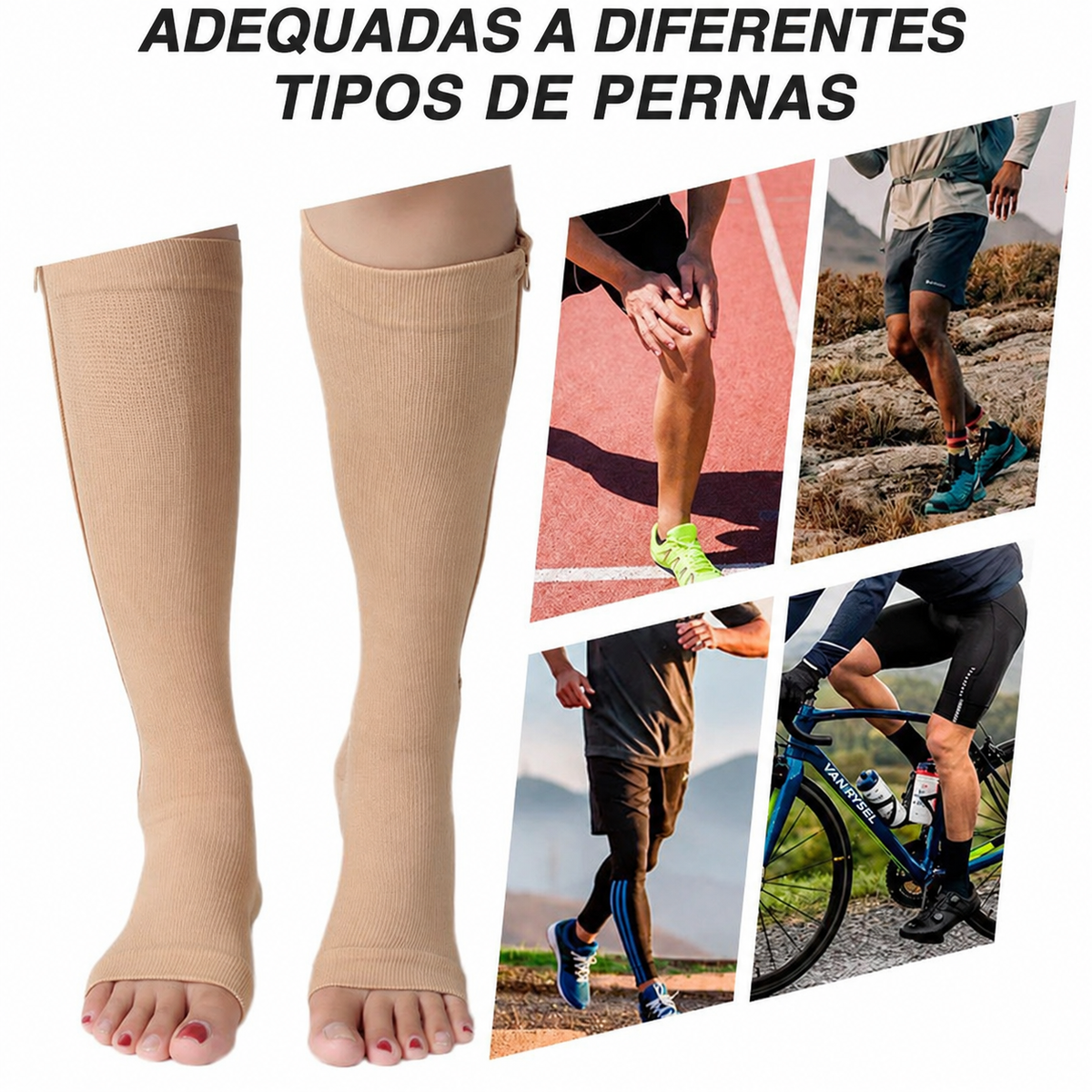 Meias de Compressão com ZIP