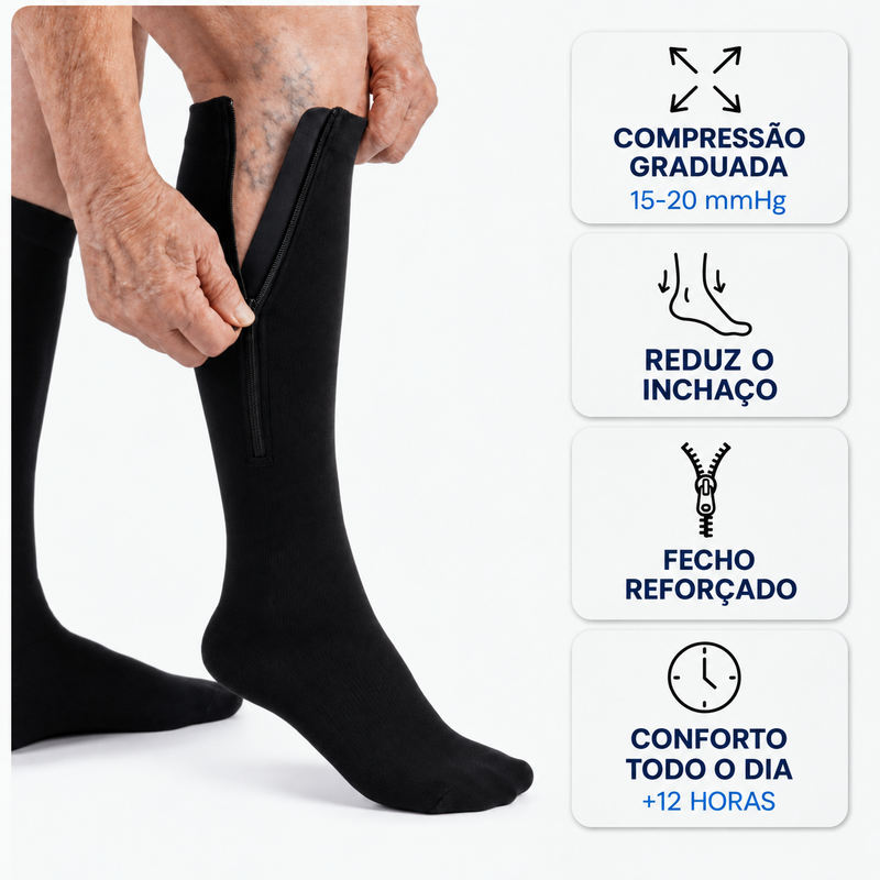 Meias de Compressão com ZIP